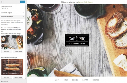 WordPress Theme Customizer Background Images