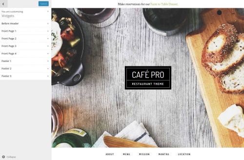 WordPress Theme Customizer Widgets