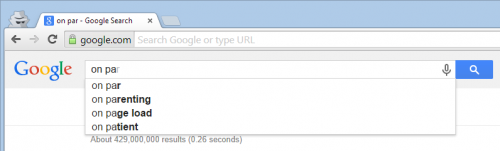 Google incognito search using Chrome browser