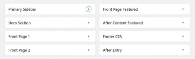 Essence Pro Widget Areas