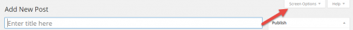 WordPress 4.0 Post Editor Screen Options