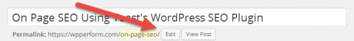 WordPress editor slug edit button