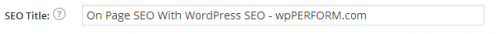 WordPress SEO showing SEO Title revised